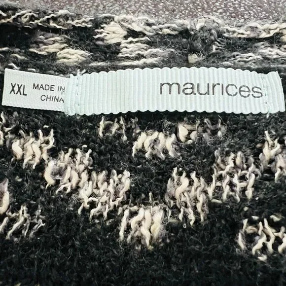 Maurices Black & Gray Soft Cozy Aztec Southwestern Long Cardigan Sweater - XXL - Picture 8 of 10